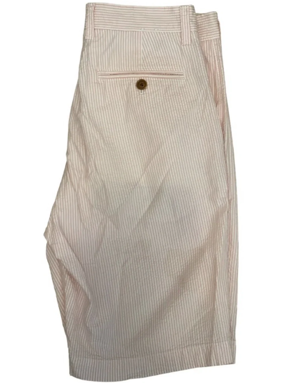 J.Crew Rivington Men’s 29 Seersucker Shorts Pink White Stripe 100% Cotton